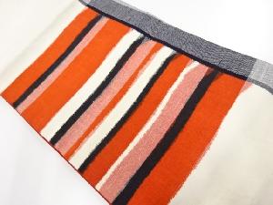 アンティーク　綿紬横段織出し袋帯（材料）